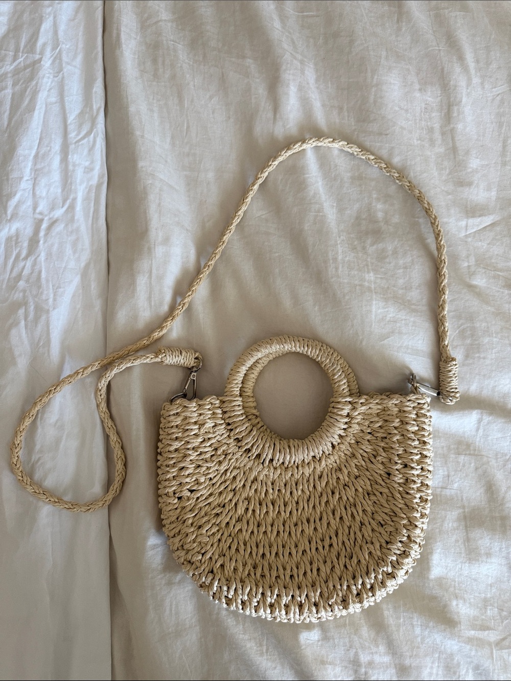 Woven Crossbody Bag in Natural